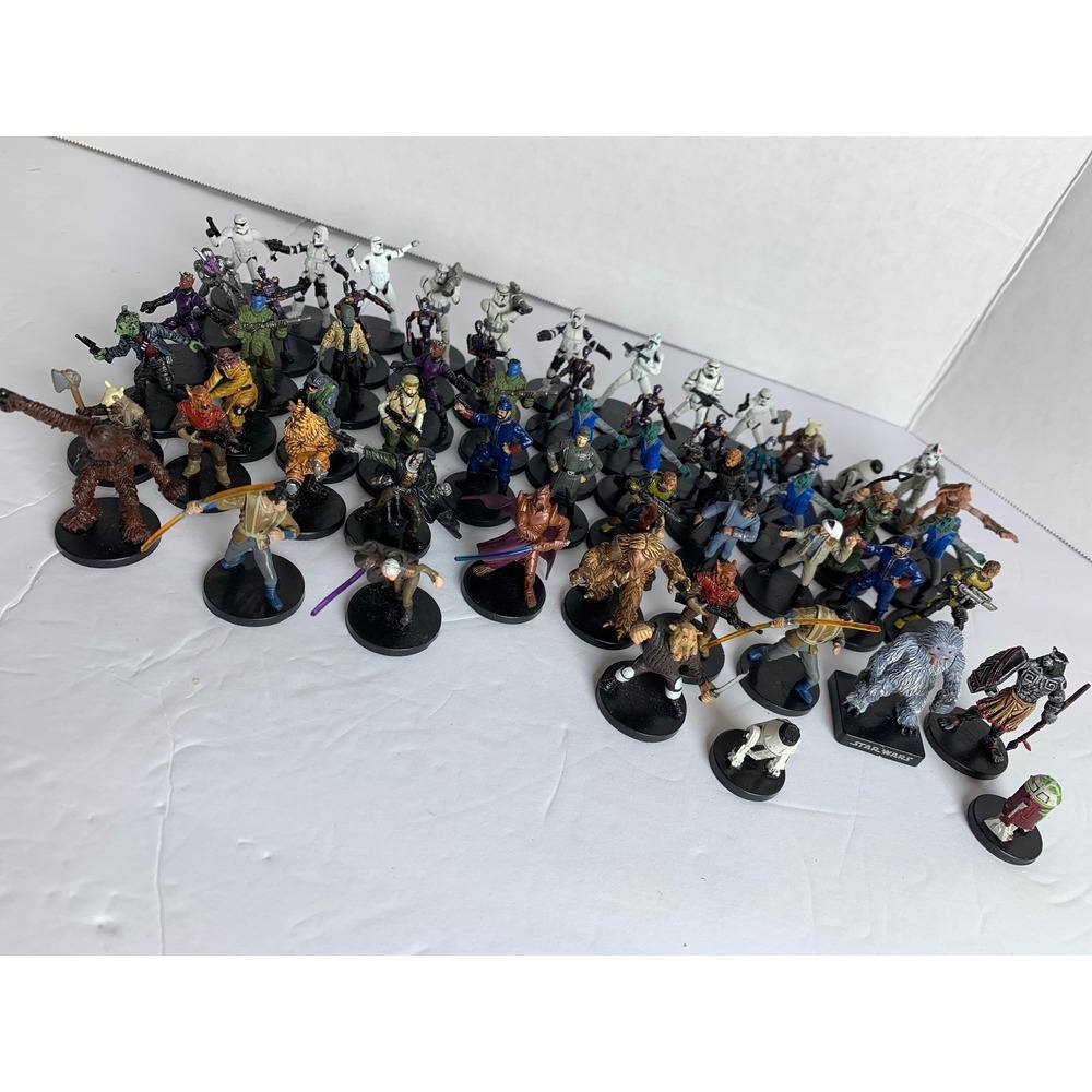 Star Wars Miniatures Lot Wizards of the Coast Stormtrooper Wookiee Droid Figures